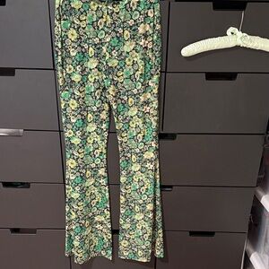 Zara Floral Flare Stretchy Pants